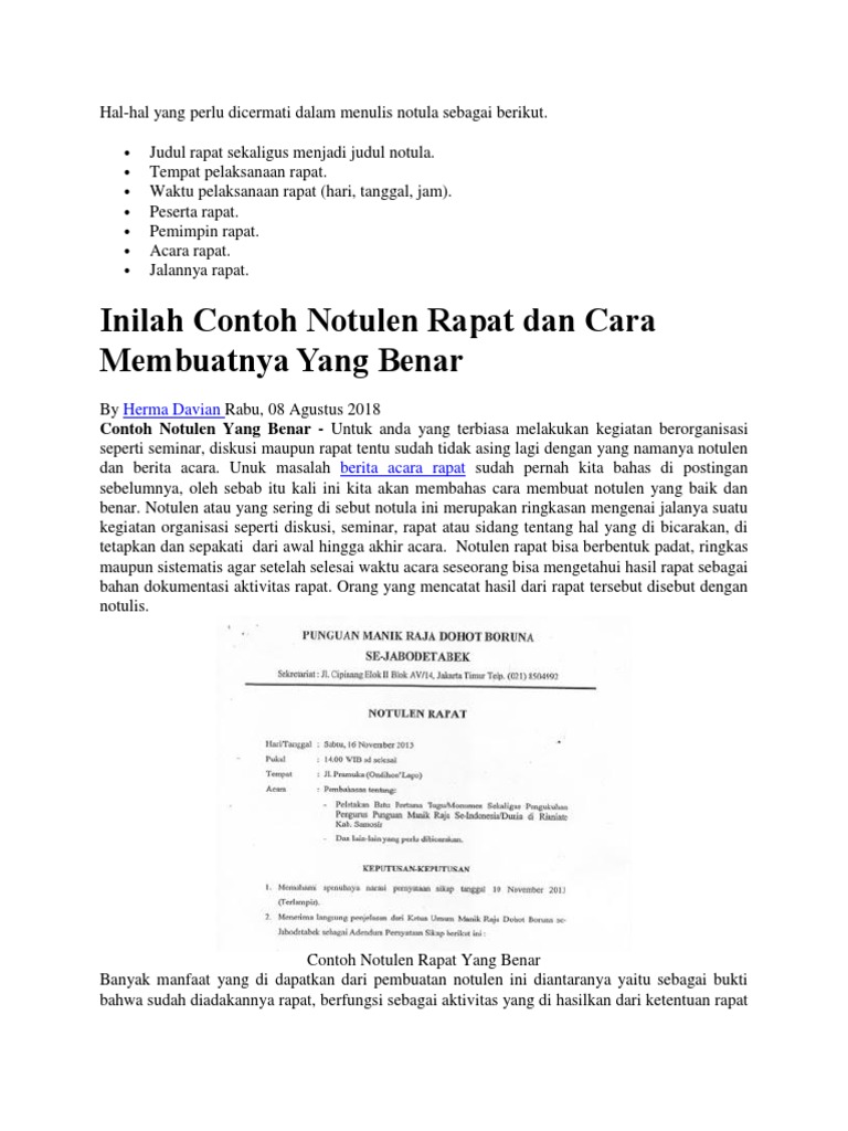 Cara Membuat Notulen | PDF | Karier & Perkembangan