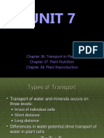 Unit 7: Chapter 36: Transport in Plants Chapter 37: Plant Nutrition Chapter 38: Plant Reproduction