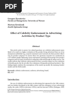 Celebrity Endorsement: Meaning Transfer Model | PDF | Self | Celebrity