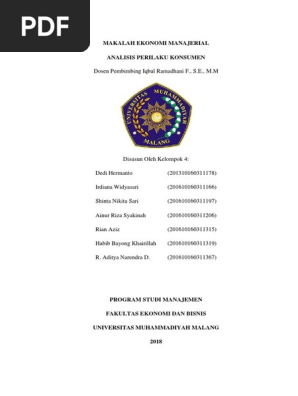 Makalah Ekonomi Manajerial Analisis Perilaku Konsumen