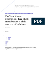 Do You Know Nutrition: Egg Shell Membrane A Rich Source of Calcium