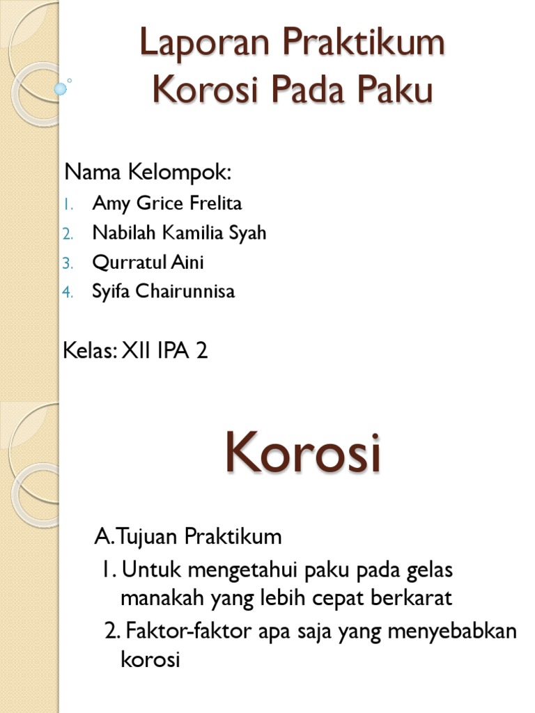 Laporan Praktikum Korosi Pada Paku