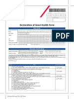 Declaration of Good Health Form PDF