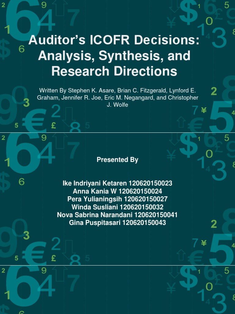 Audit' ICoFR Analysis & Synthesis | PDF | Financial Audit | Internal Audit
