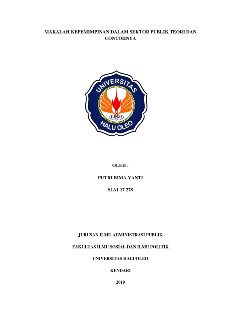 Makalah Kepemimpinan Dalam Sektor Publik Teori Dan Contohnya