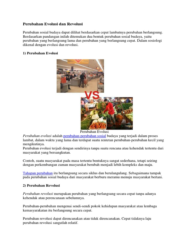 Perubahan Evolusi Dan Revolusi