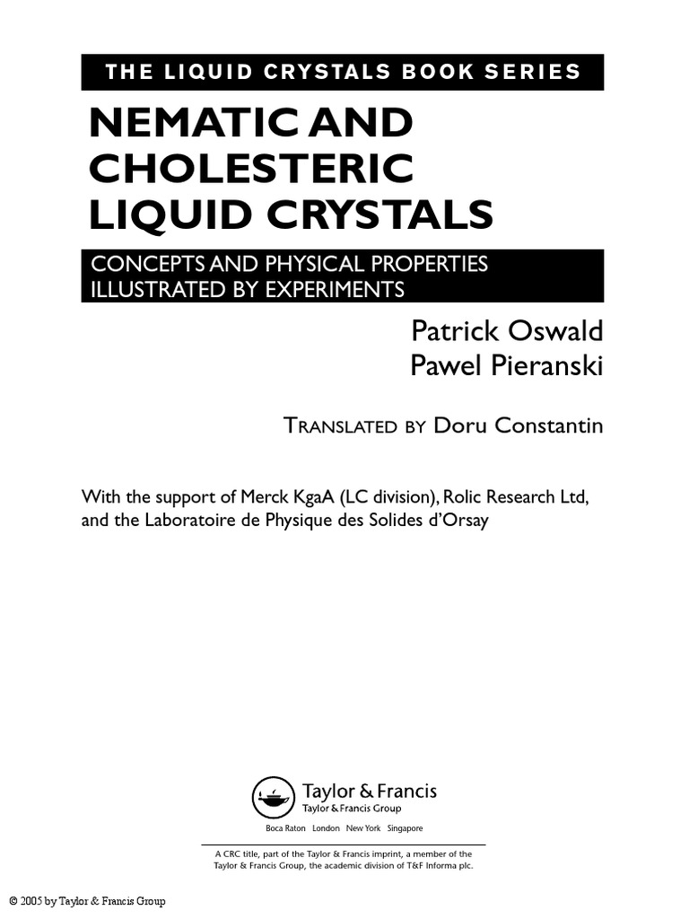 Tips - Nematic and Cholesteric Liquid Crystals PDF | PDF | Liquid ...
