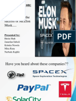 Presentation On:: Leadership Characteristics Responsible For The Success of MR - Elon Musk....