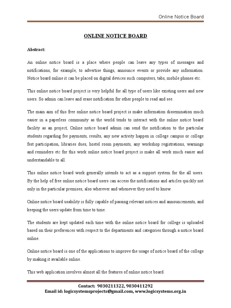 Notice Board PDF PDF Online And Offline Floppy Disk