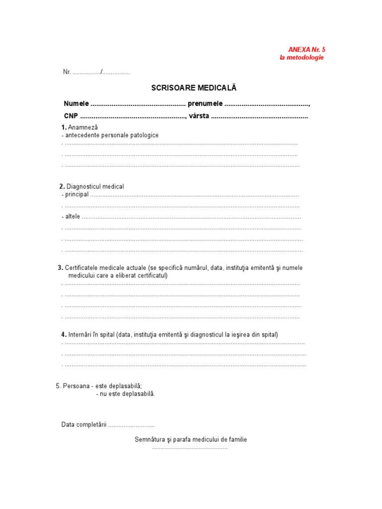 08 F Scrisoare Medicala | PDF