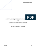 Software Requirement Specification FOR Online Matrimonial System