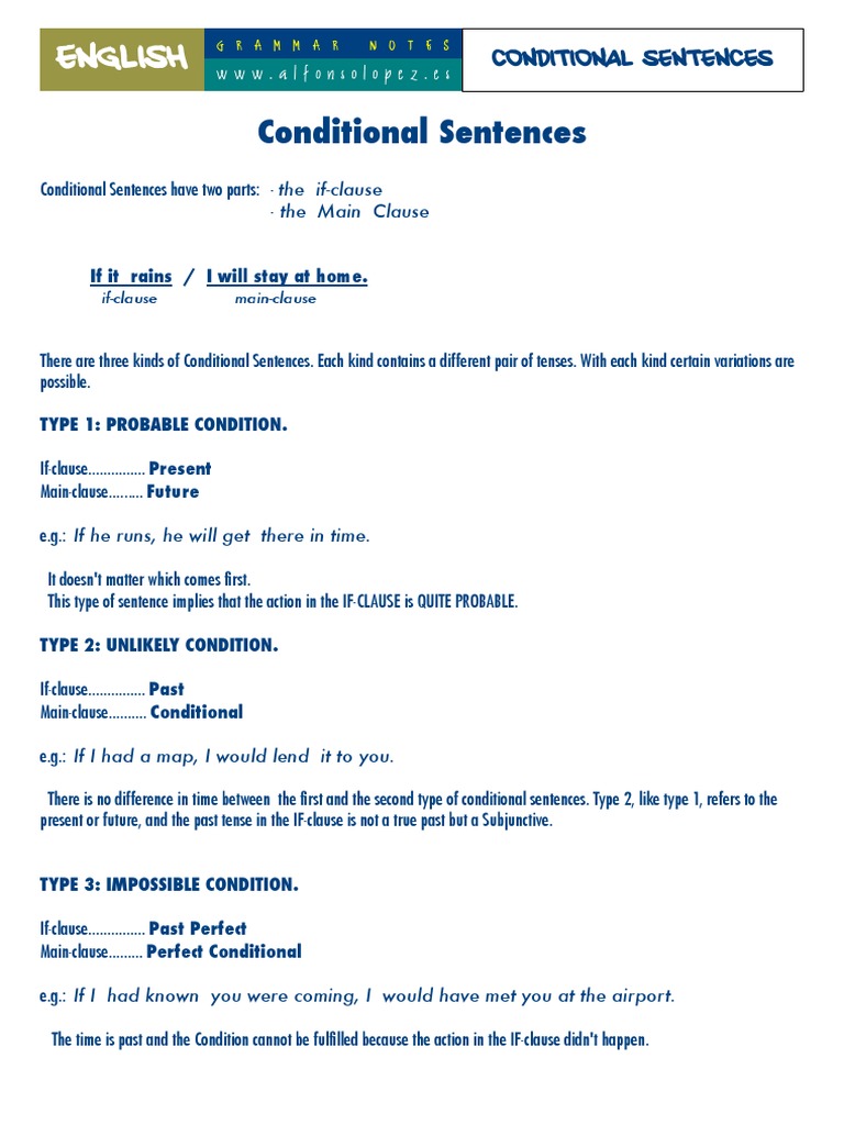 Understanding Conditional Sentences | PDF
