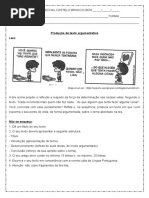 Atividade de Português Produção de Texto Dissertativo 9º Ano 