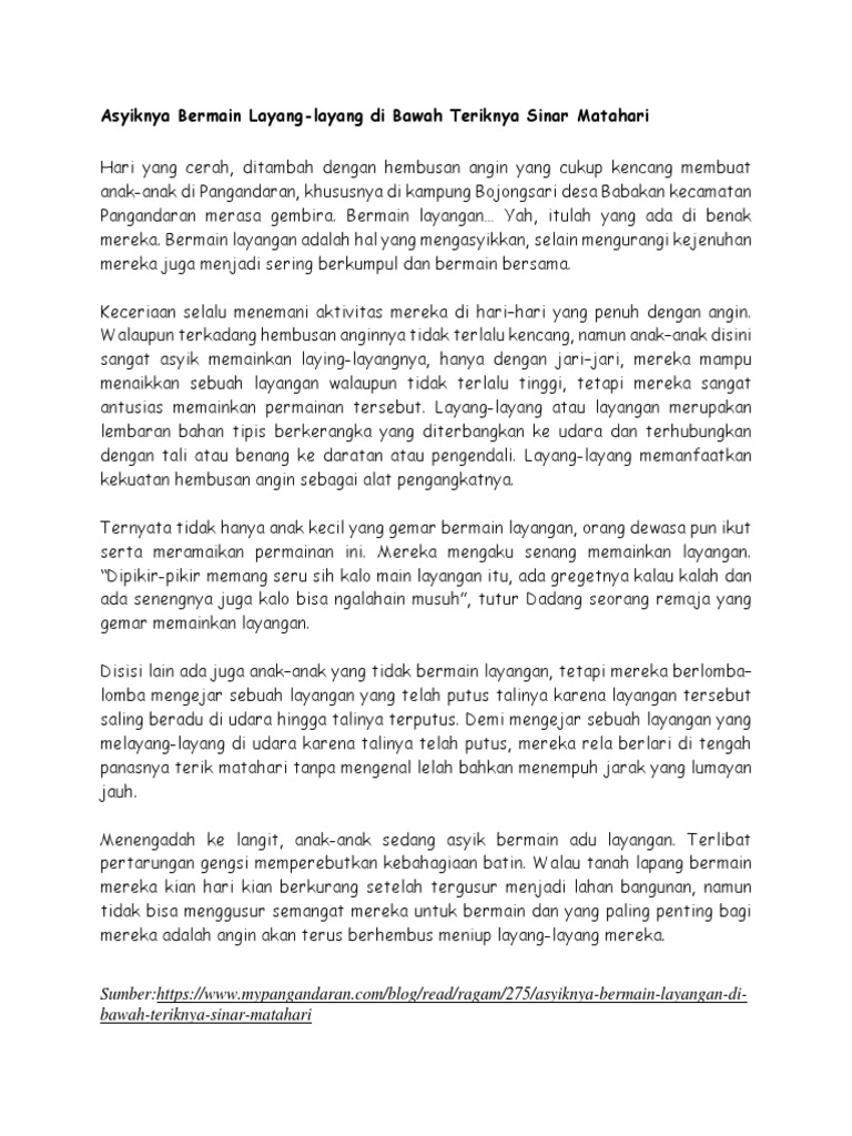 Teks Asyiknya Bermain Layang Pdf