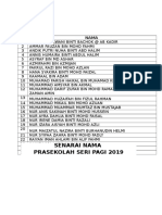 Senarai Nama Prasekolah Seri Pagi 2019