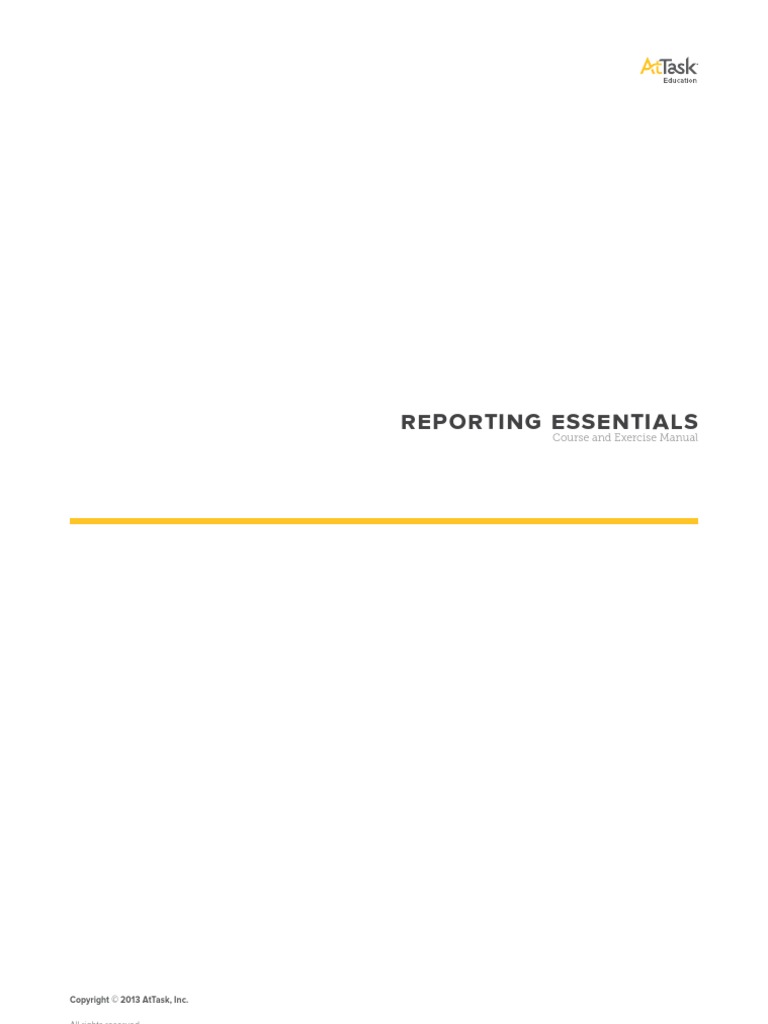 AtTask Reporting Essentials PDF | PDF | Microsoft Excel | Spreadsheet