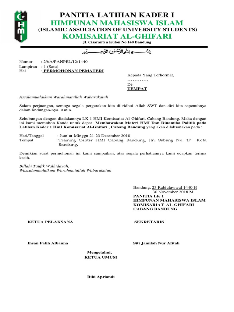 Permohonan Pemateri 1 Docx