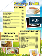 Menu Warung Endik