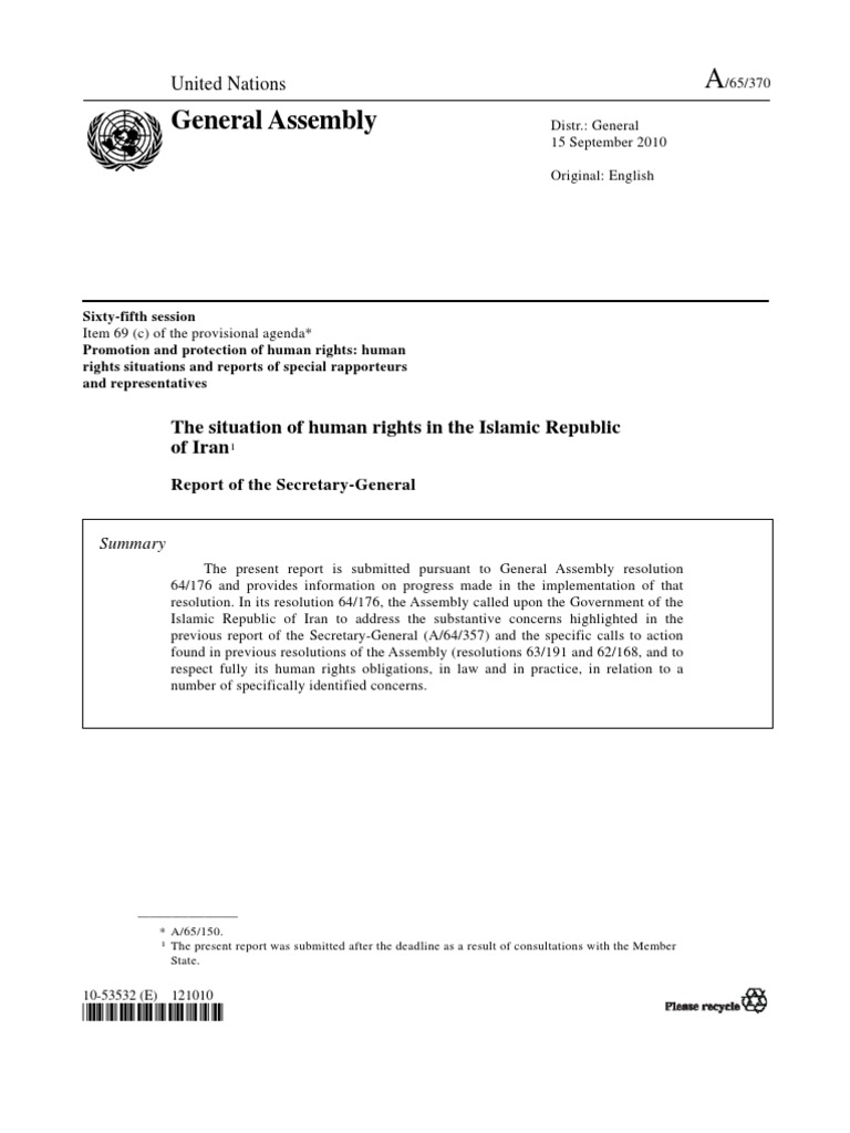 General Assembly: United Nations | PDF | Capital Punishment | Torture