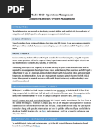 M&IS 34060 - Operations Management Computer Exercises - Project Management