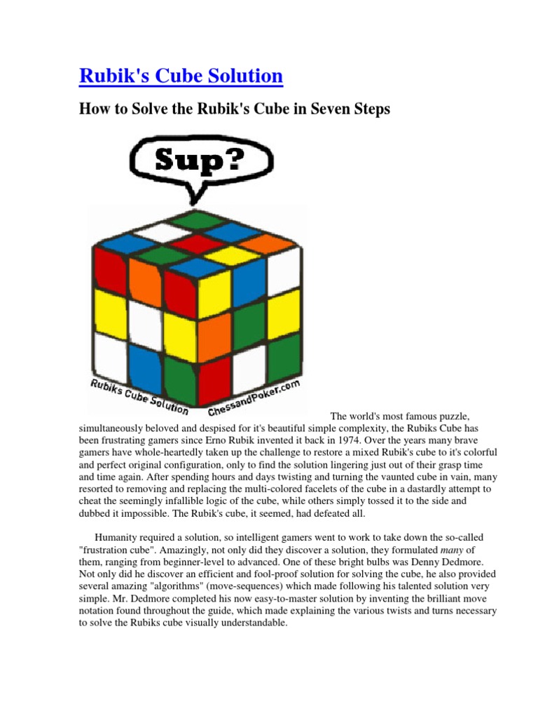 A Seven-Step Guide to Solving the Rubik's Cube | PDF | Green | Algorithms