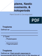 Tropisms Nastic Movements and Photoperiods