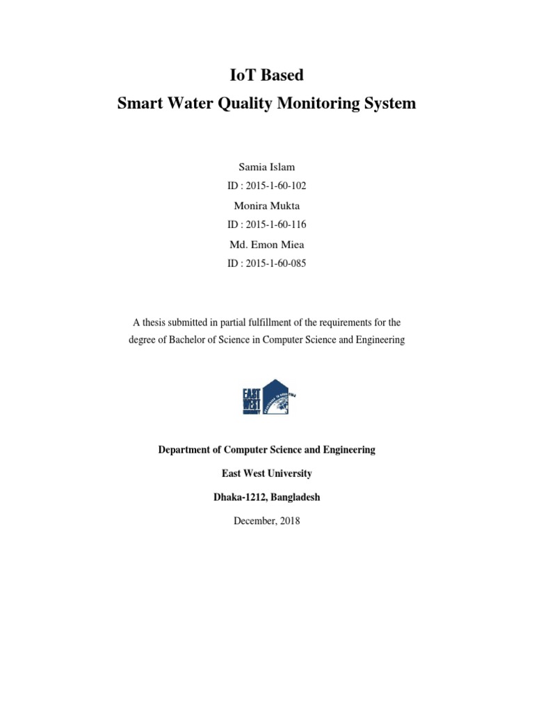 IoT Smart Water Quality Monitoring System | PDF | Logistic Regression ...