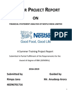 Financial Statement Analysis of Nestle India Limited