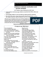 Supporting Children's Intrinsic Motivation Growth Mindset: 41 Ways To Say 'Well Done'