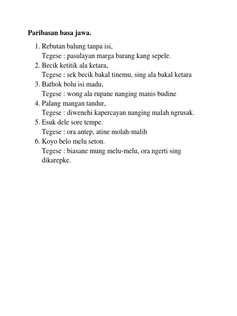 Paribasan Basa Jawa Pdf