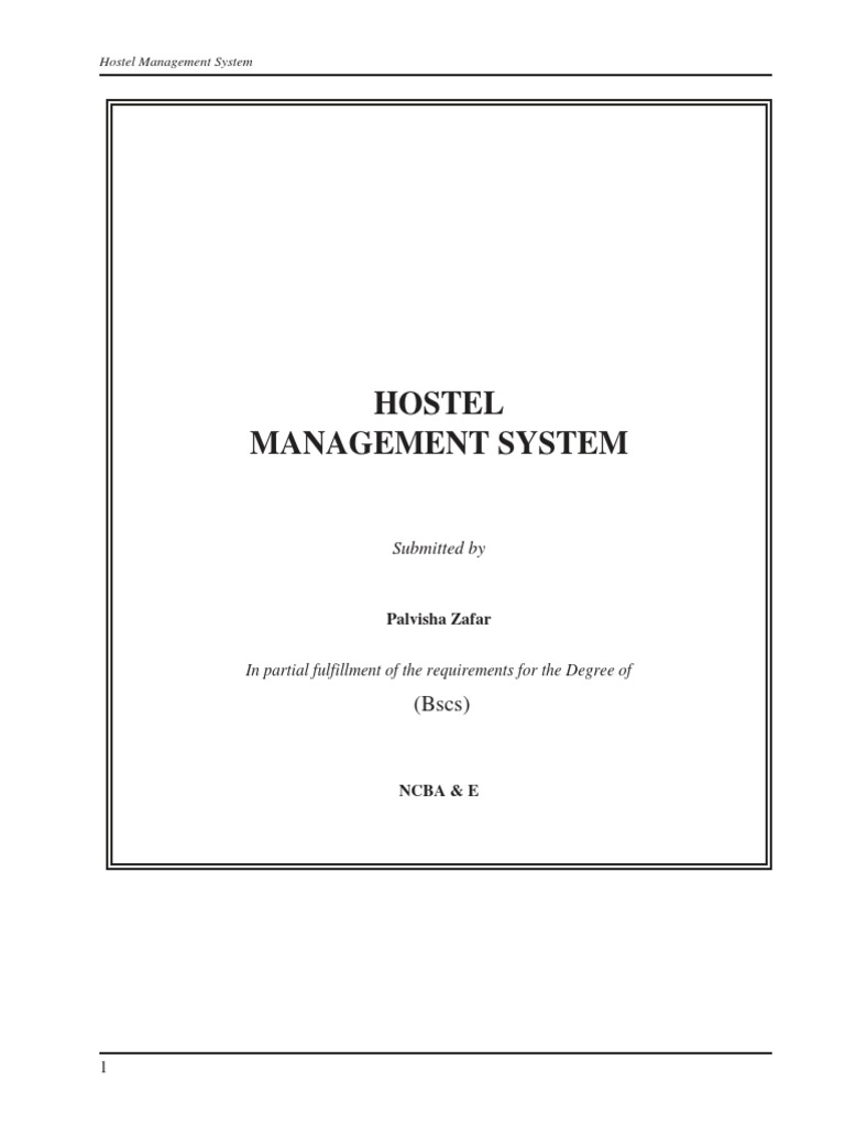 NCBA&E Hostel Management System Overview | PDF