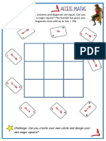 Algebra Gambit Magic Square With Answers PDF