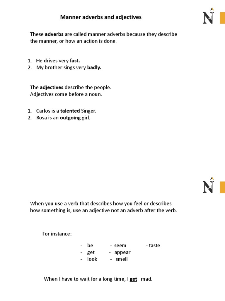 Adverbs and Adjectives | PDF | Adverb | Adjective