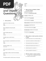 Subject and Object Questions