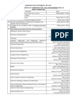 Application Form Throughout The Year Tentative Schedule of Admission For Ph.D. Programme 2015 16 (First Semester)