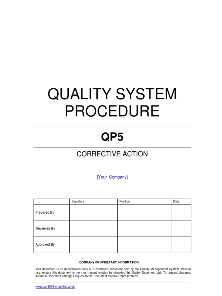 ISO 9001 Corrective Action Procedure | PDF | Iso 9000 | Business ...