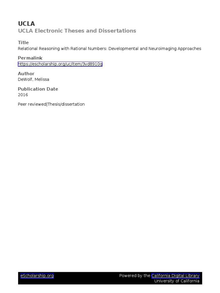 UCLA Electronic Theses and Dissertations: Title | PDF | Decimal ...