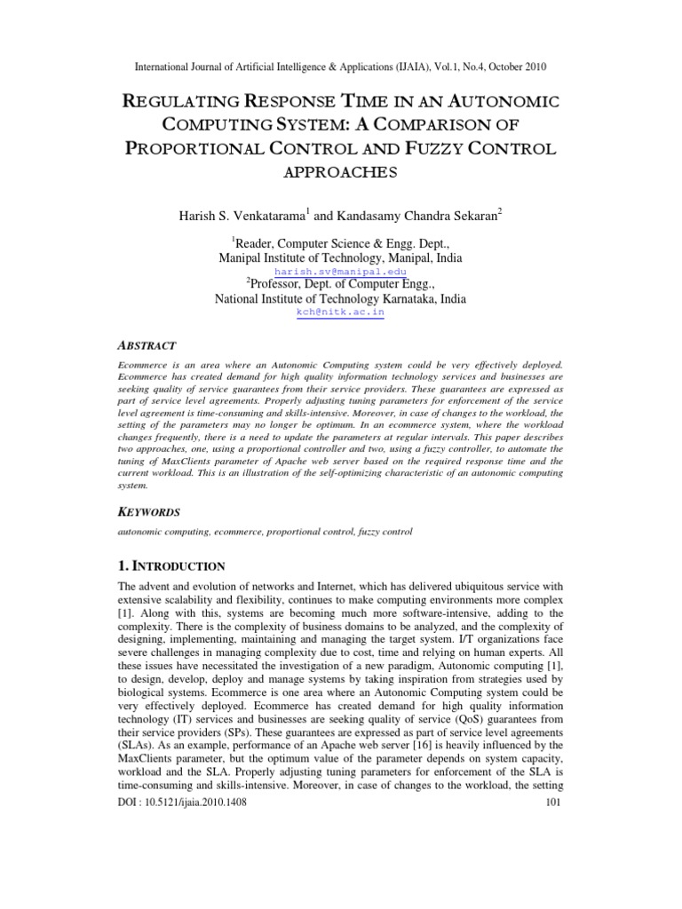 Autonomic Computing: Response Time Control | PDF | Service Level ...