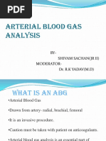 Arterial Blood Gas Analysis: BY-Shivam Sachan (JR Ii) Moderator - Dr. R.K YADAV (M.D)