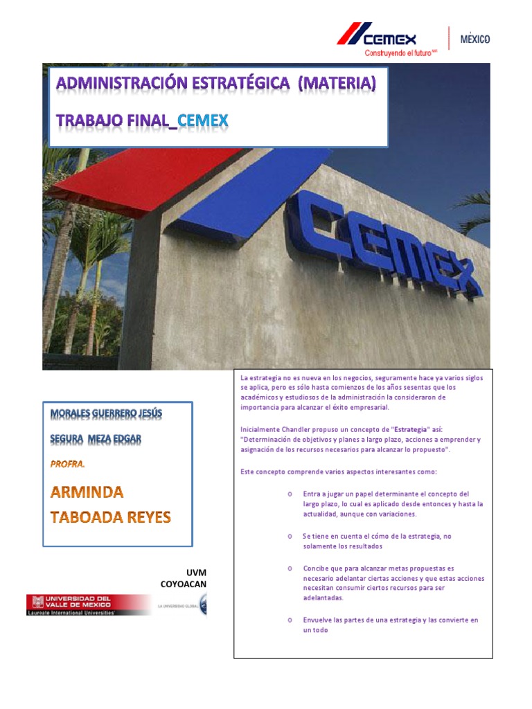 Proyecto Cemex Final | Benchmarking | Mercado (economía)
