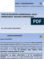 Tipos de Fuentes Superficiales El Ciclo Hidrológico Balance Hidrológico