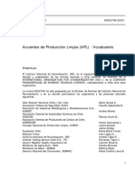 Acuerdos de Producción Limpia (Apl) - Vocabulario: Norma Chilena Nch2796-2003