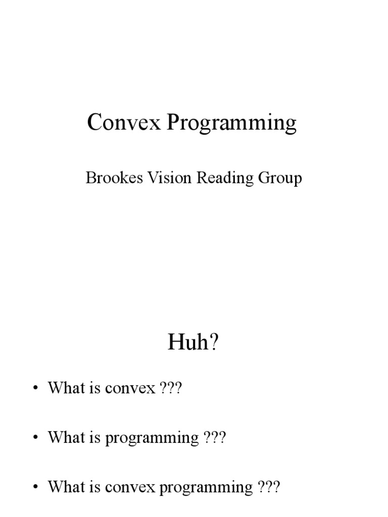 Convex Programming | PDF | Mathematical Optimization | Mathematical Logic