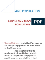 Malthusian Theory of Population Growth & Food Supply