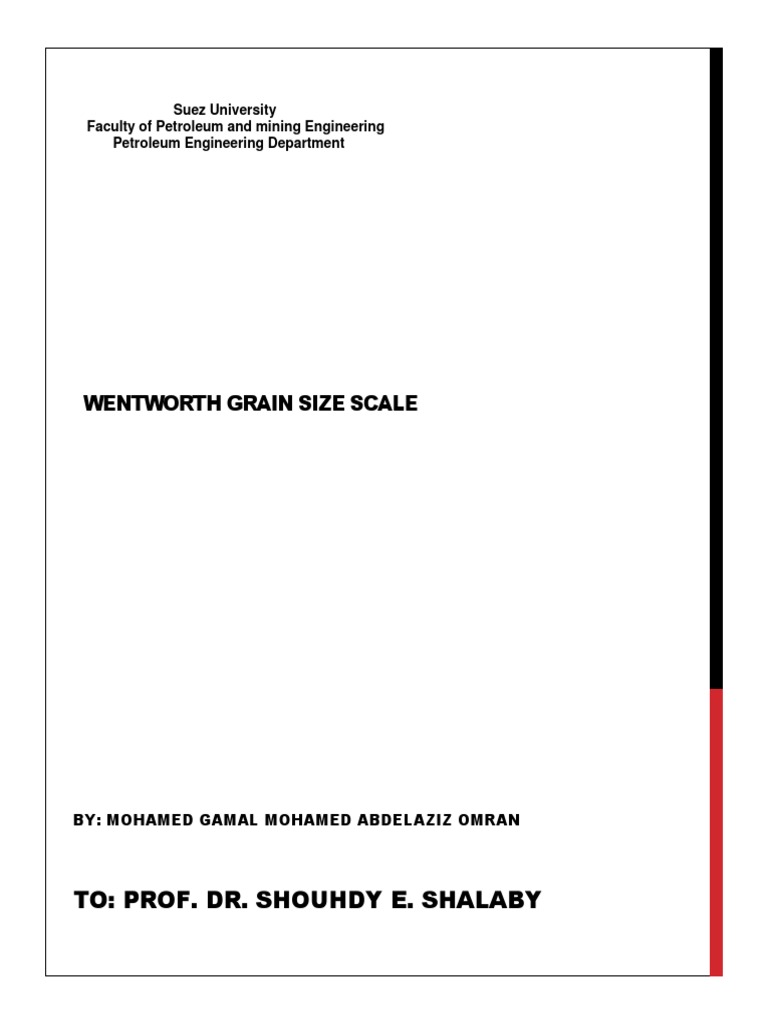 Wentworth Grain Size Scale To Prof. Dr. Shouhdy E. Shalaby PDF