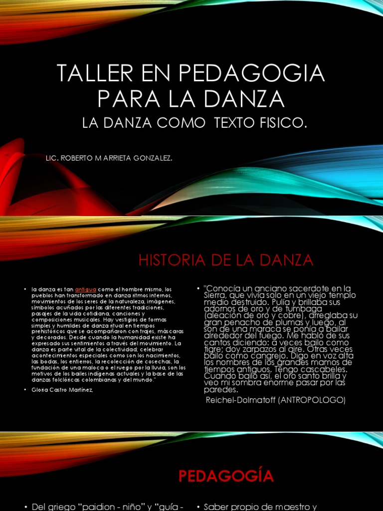 Taller de Pedagogía en Danza | PDF | Bailes | Educación avanzada