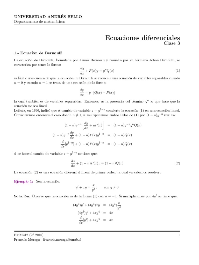 Clase S3 - Mod 2 PDF | PDF | Ecuaciones diferenciales | Ecuaciones