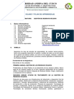 SILABUS Gestion de Residuos Solidos 2019-1