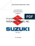 Suzuki Philippines, Inc.: The Operation Process and Management of