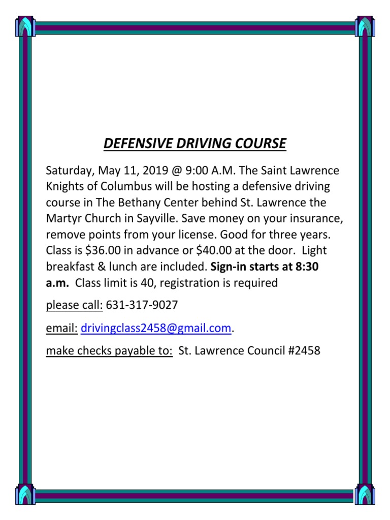 Defensive Driving Course 5-11-19 | PDF